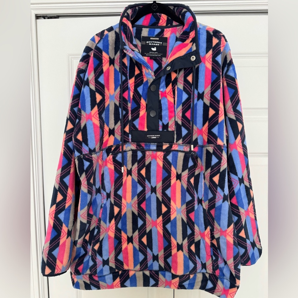 Southern Marsh Womens Multi-Color Fleece Pullover Jacket